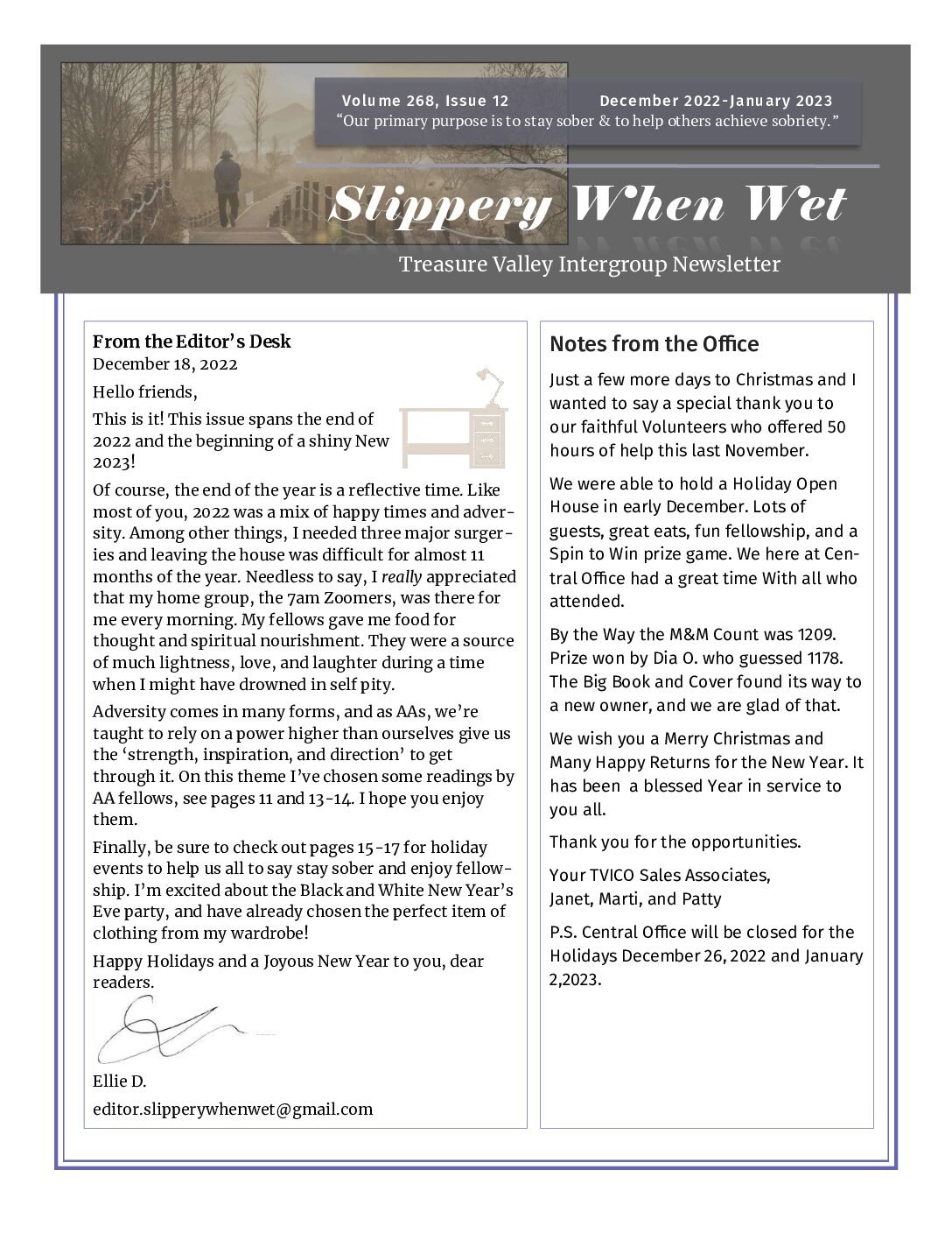 December 2022–January 2023 Newsletter