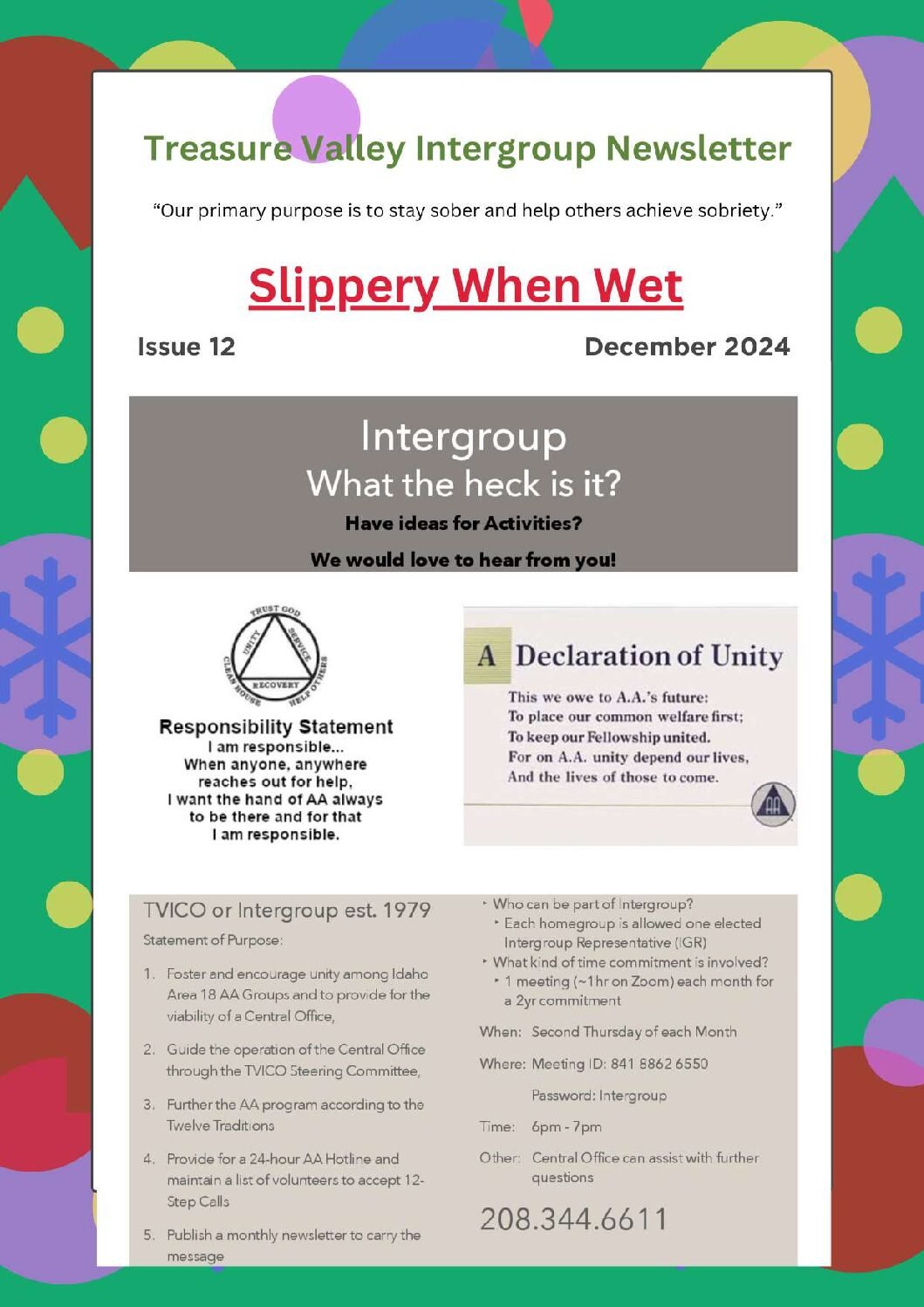 December 2024 Newsletter